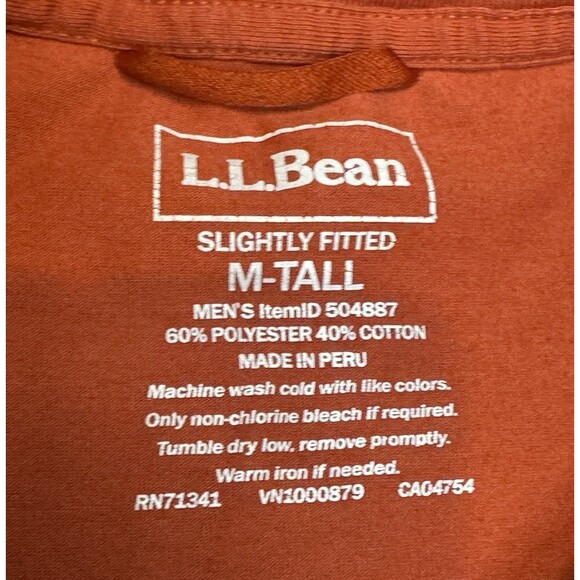 L.L. Bean Mens M-Tall Red Graphic T-Shirt Slightly Fitted Outdoor Nature Tee - Picture 4 of 5